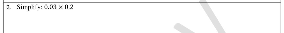 Paper I Part A Q2: Multiply two decimals
