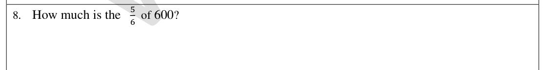 Paper I Part A Q8: Fraction of a quantity
