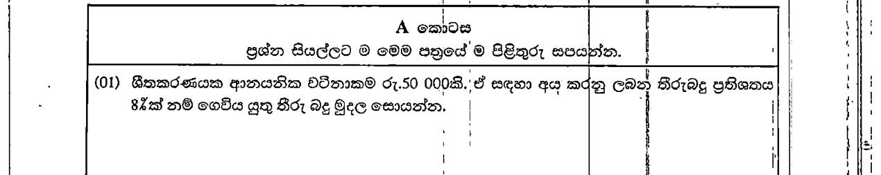Paper I Part A Q1: Customs duty at 8% on an imported item