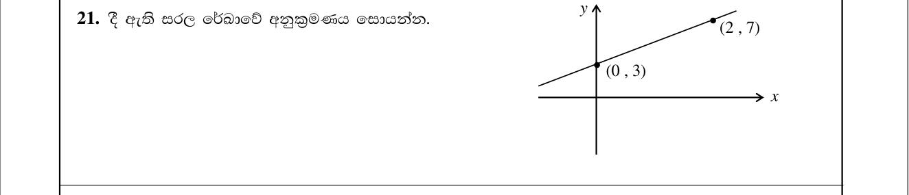 Paper I Part A Q21: Gradient of a line through two marked points