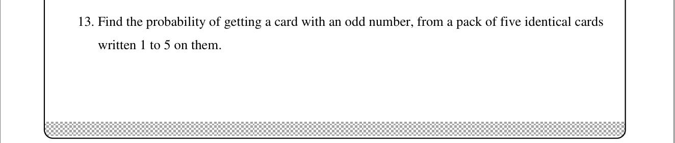 Paper I Part A Q13: Probability of drawing an odd-numbered card