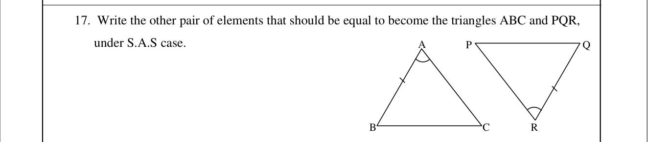 Paper I Part A Q17: Extra pair needed for SAS congruency