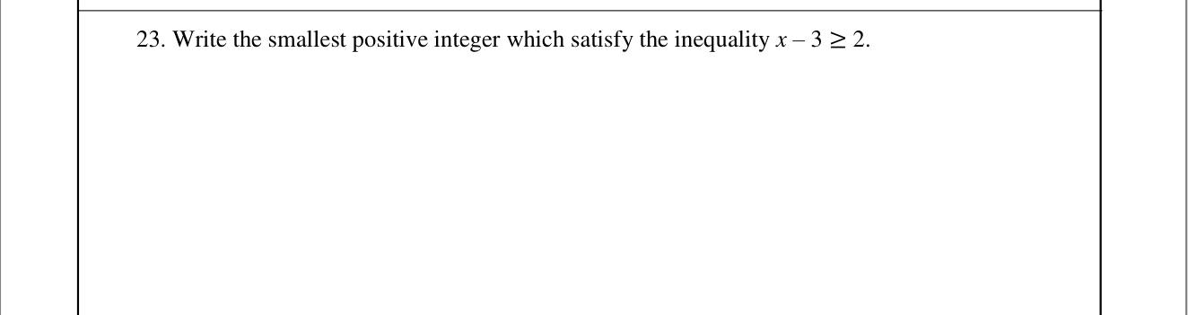 Paper I Part A Q23: Smallest integer satisfying a linear inequality
