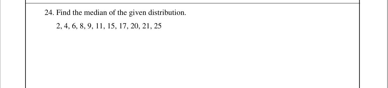 Paper I Part A Q24: Median of a list of values