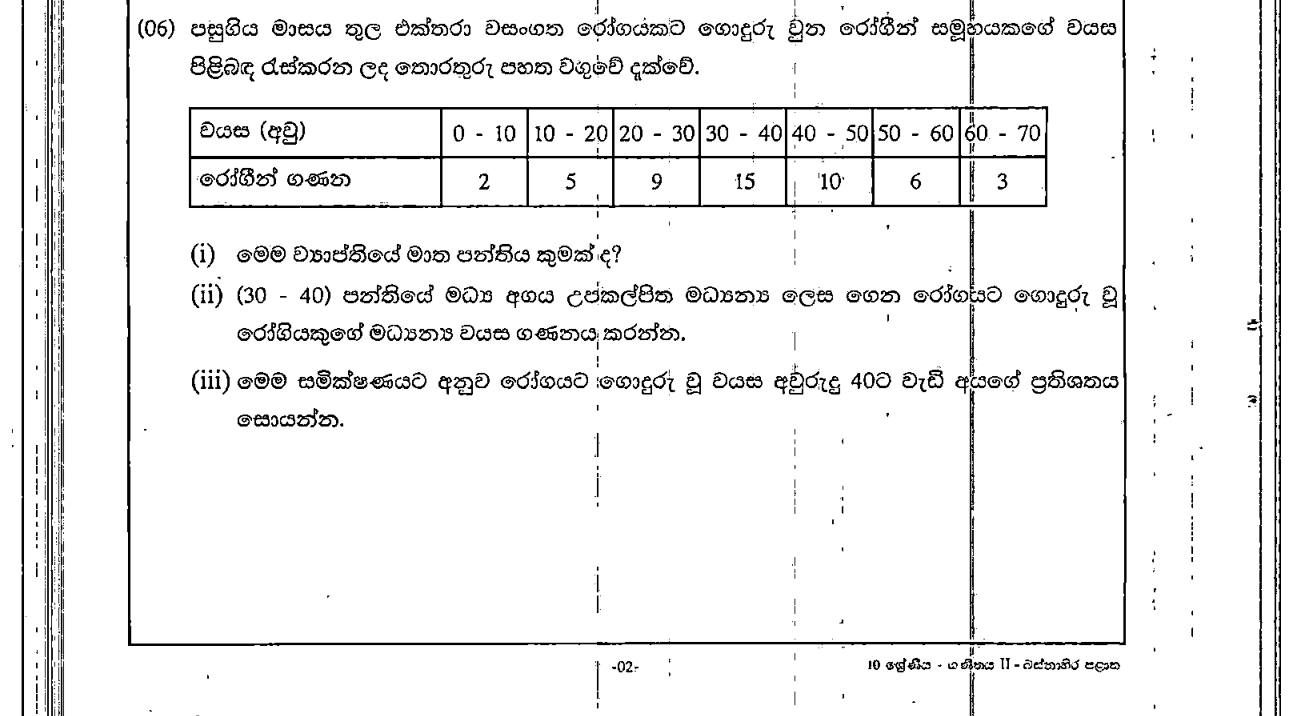 Paper II Part A Q6: Grouped ages: modal class, mean by assumed mean, percentage over 40