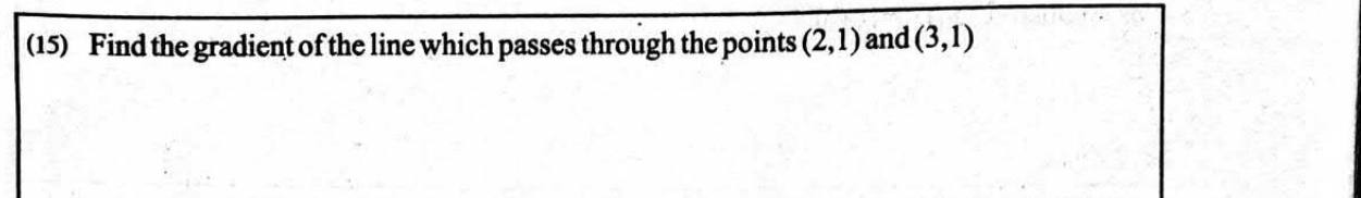 Paper I Part A Q15: Gradient of a line through two points