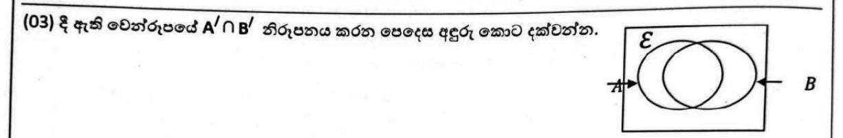 Paper I Part A Q3: Shade complement of A intersect complement of B