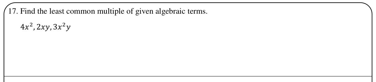 Paper I Part A Q17: LCM of three algebraic terms