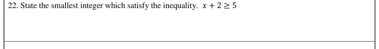 Paper I Part A Q22: Smallest integer satisfying a linear inequality