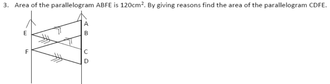 Paper I Q3: Equal parallelograms on a shared base