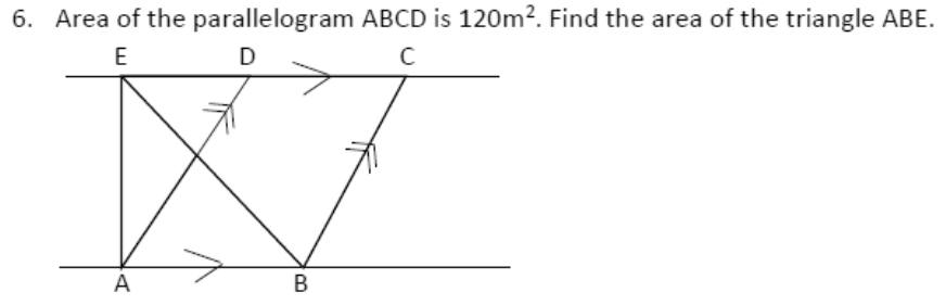 Paper I Q6: Triangle on the base of a parallelogram