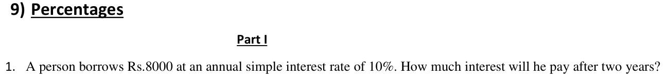 Paper I QI.1: Simple interest on a loan for two years