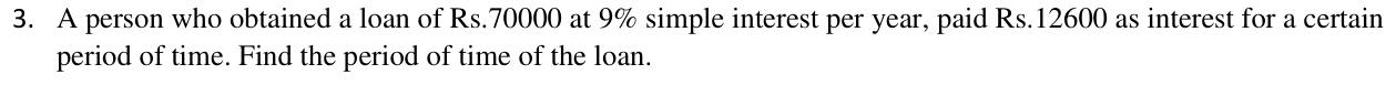 Paper I QI.3: Time period from simple interest paid