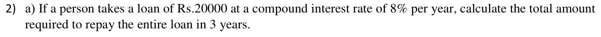 Paper I QII.2(a): Amount after three years of compound interest