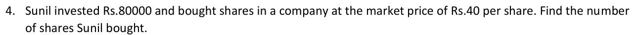 Paper I QI.4: Number of shares bought for an investment