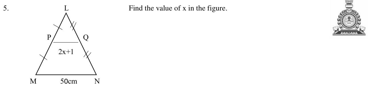 Paper I QI.5: Solve for x from a midpoint segment written algebraically