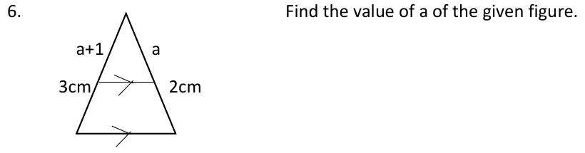 Paper I QI.6: Solve for a using parallel-line ratio