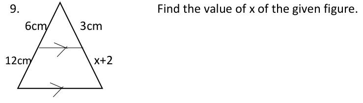 Paper I QI.9: Solve for x using parallel-line ratio