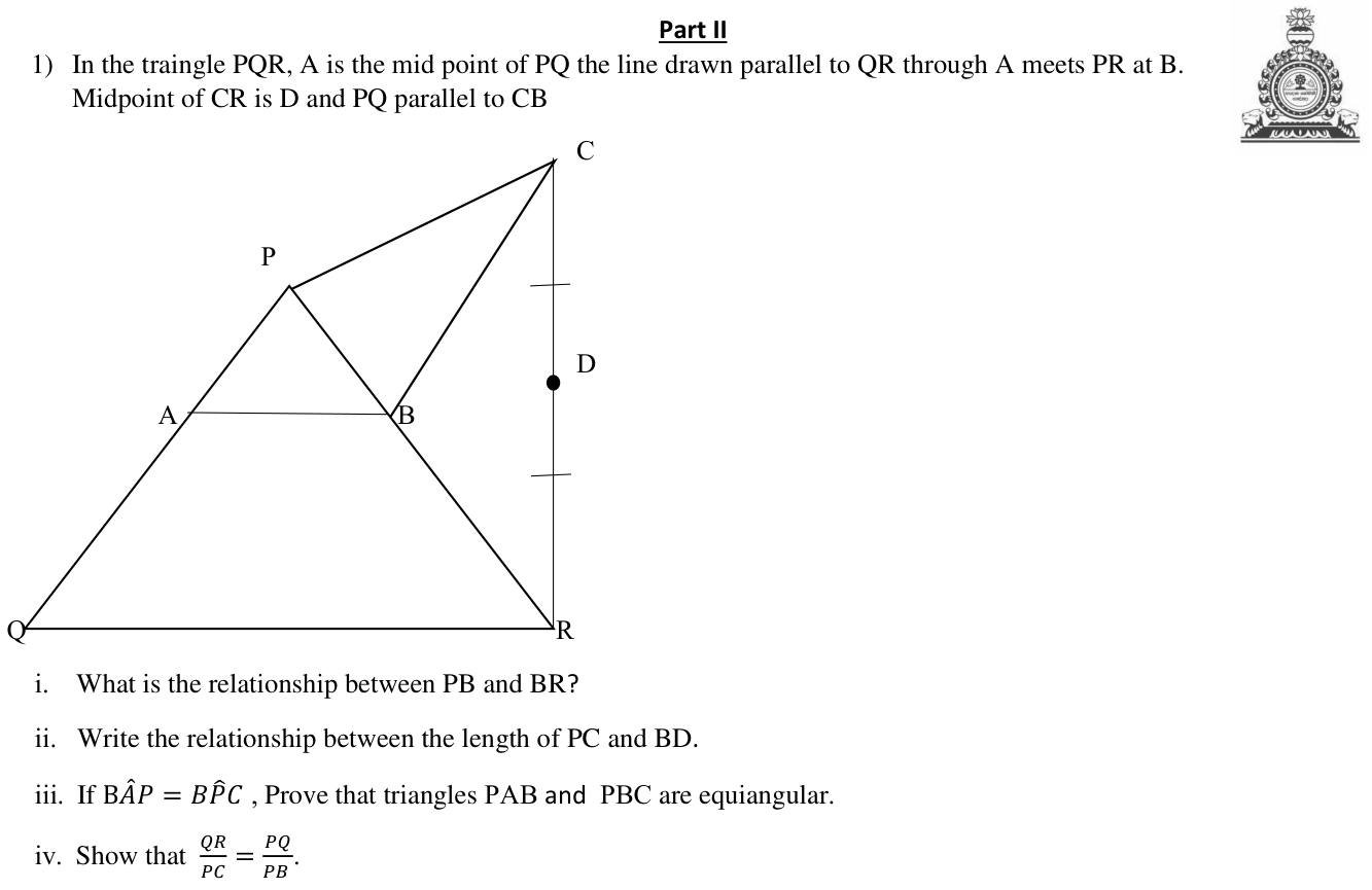 Paper I QII.1: Midpoints, parallel lines and equiangular triangles in a combined figure