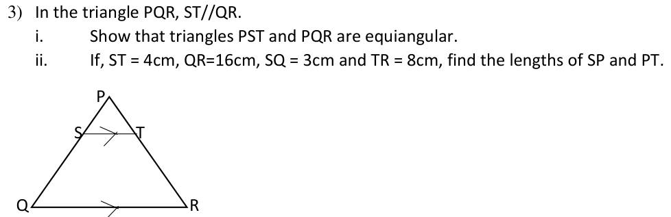 Paper I QII.3: Equiangular triangles then lengths from ratios