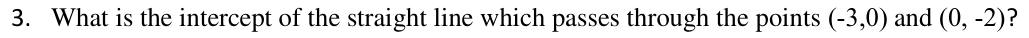 Paper I QI.3: Intercept of a line through two axis points