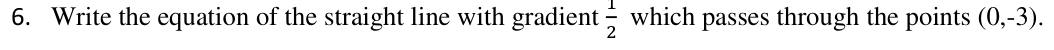 Paper I QI.6: Line from gradient and y-axis point