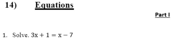Paper I QI.1: Linear equation with x on both sides