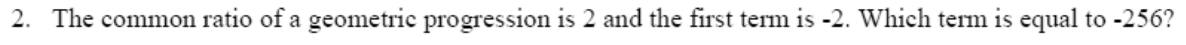 Paper I QI.2: Which term equals a given value