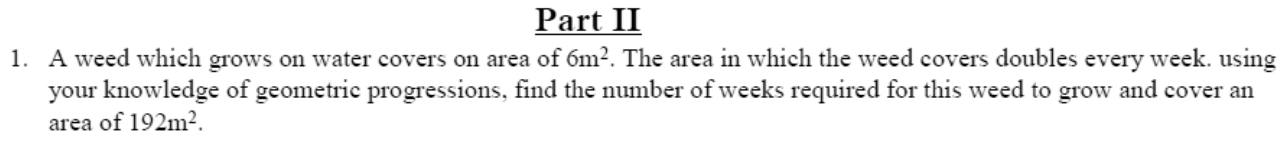 Paper I QII.1: Weeks for a doubling area to reach a target