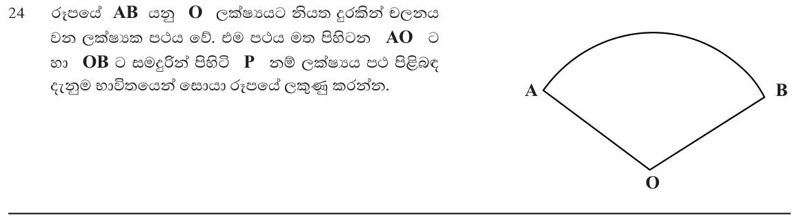Paper I Part A Q24: Locate point on an arc equidistant from two radii