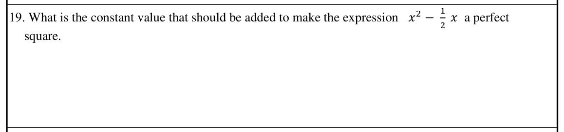 Paper I Part A Q19: Constant completing the square