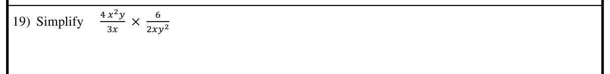 Paper I Part A Q19: Multiply two algebraic fractions