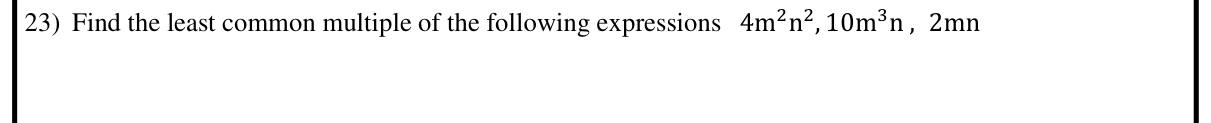 Paper I Part A Q23: Least common multiple of three algebraic terms