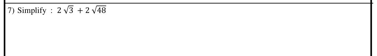 Paper I Part A Q7: Add surds after simplifying