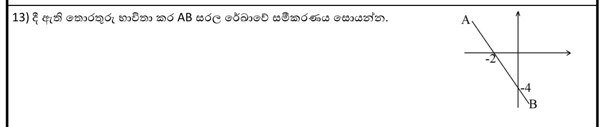 Paper I Part A Q13: Equation of a line from its intercepts