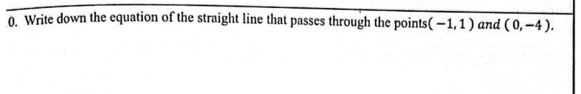 Paper I Part A Q10: Equation of a line through two points