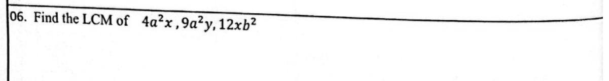 Paper I Part A Q6: LCM of three algebraic terms
