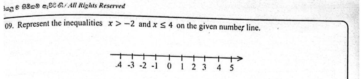 Paper I Part A Q9: Show two inequalities together on a number line