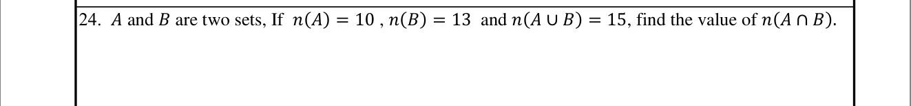 Paper I Part A Q24: Intersection size from union formula