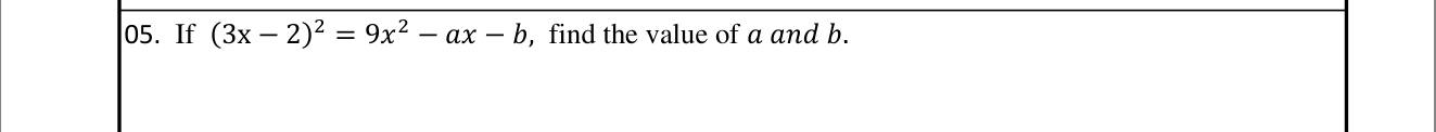 Paper I Part A Q5: Compare coefficients after squaring a binomial