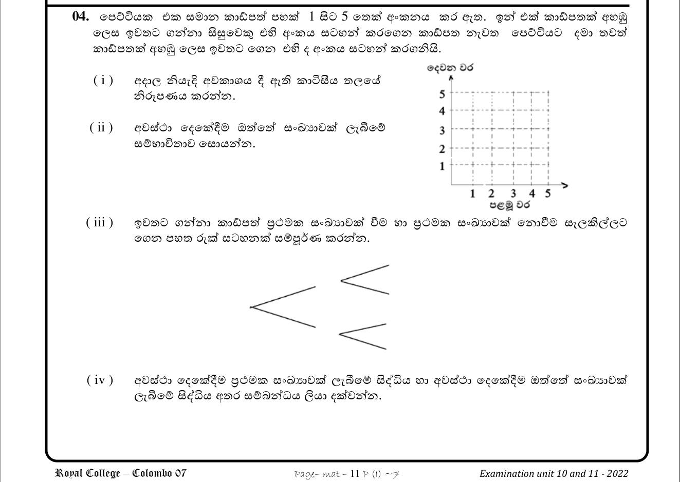 Paper I Part B Q4: Two cards with replacement: grid, tree, comparing events