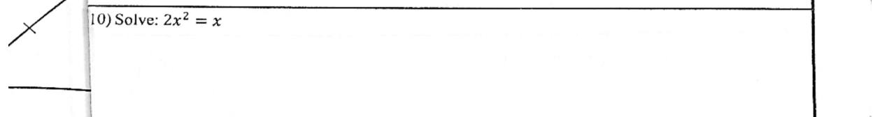 Paper I Part A Q10: Solve a quadratic with no constant term