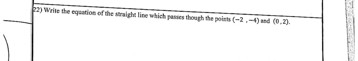 Paper I Part A Q22: Equation of a line through two points