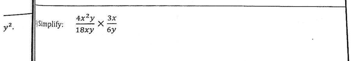 Paper I Part A Q24: Multiply and simplify algebraic fractions