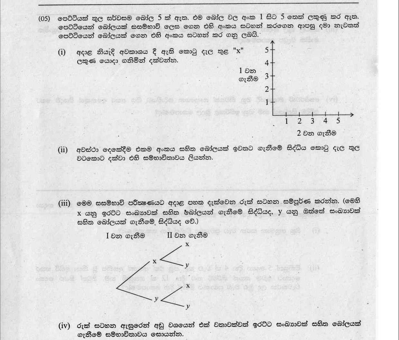 Paper I Part B Q5: Two draws with replacement: grid and tree diagram