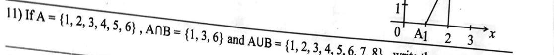 Paper I Part A Q11: Find set B from A, intersection and union