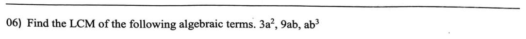 Paper I Part A Q6: LCM of three algebraic terms