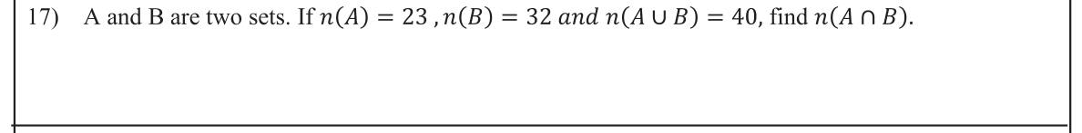Paper I Part A Q17: Intersection size from union formula