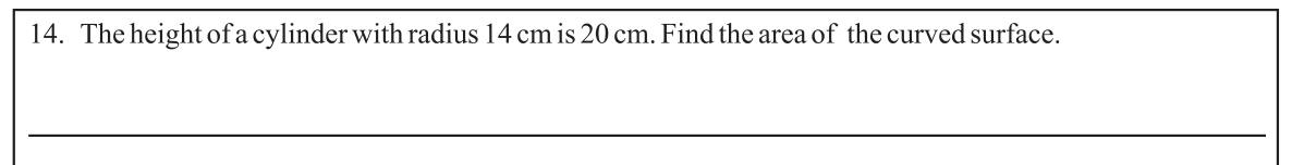 Paper I Part A Q14: Curved surface area of a cylinder