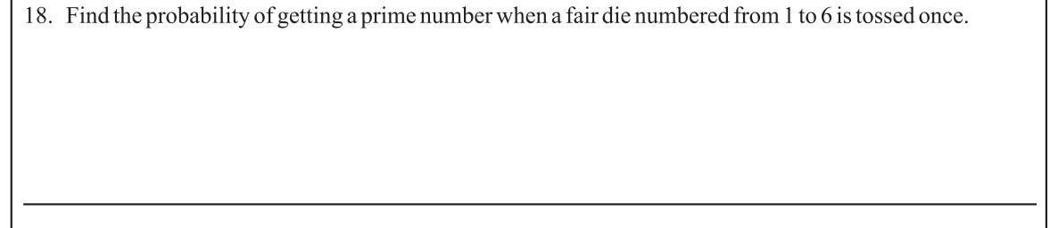 Paper I Part A Q18: Probability of a prime on a die